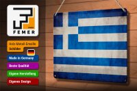 Blechschild Flagge 30x20cm Griechenland Fahne