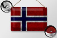 Blechschild Flagge 30x20cm Norwegen Fahne Wanddeko