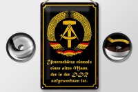 Blechschild Spruch 20x30cm unterschätze niemals Mann DDR