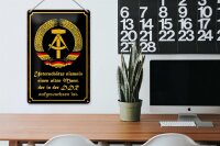 Blechschild Spruch 20x30cm unterschätze niemals Mann DDR