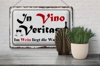 Blechschild Spruch 30x20cm in Vino Veritas Wein Wahrheit