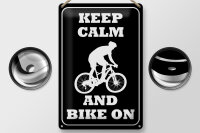 Blechschild Spruch 20x30cm Keep Calm and Bike on