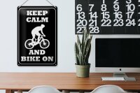 Blechschild Spruch 20x30cm Keep Calm and Bike on