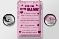 Blechschild Spruch 20x30cm Für die beste Mama