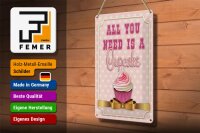 Blechschild Essen 20x30cm all you need is a Cupcake
