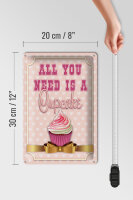 Blechschild Essen 20x30cm all you need is a Cupcake