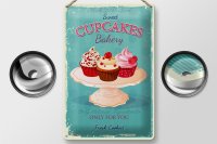 Blechschild Cupcakes 20x30cm made with love sweet bakery