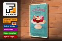 Blechschild Cupcakes 20x30cm made with love sweet bakery
