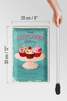 Blechschild Cupcakes 20x30cm made with love sweet bakery