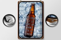 Blechschild Spruch 20x30cm Leben ist kurz um warmes Bier