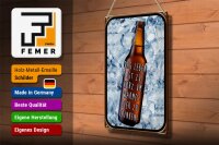 Blechschild Spruch 20x30cm Leben ist kurz um warmes Bier
