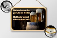 Blechschild Bier 30x20cm Laune gerade im Keller hoffe sie
