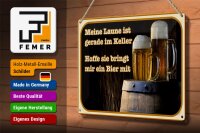 Blechschild Bier 30x20cm Laune gerade im Keller hoffe sie