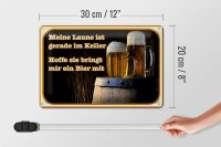 Blechschild Bier 30x20cm Laune gerade im Keller hoffe sie