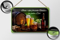 Blechschild Bier 30x20cm frischer Genuss zu jeder Zeit