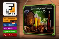 Blechschild Bier 30x20cm frischer Genuss zu jeder Zeit