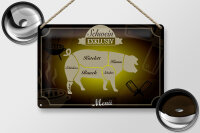 Blechschild Fleisch 30x20cm Schwein exklusiv Menü
