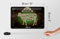 Blechschild Fleisch 30x20cm Schnitte Rind exklusiv Menü