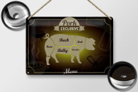 Blechschild Fleisch 30x20cm Schnitte Pork exklusive...