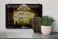 Blechschild Fleisch 30x20cm Schnitte Pork exklusive Menü