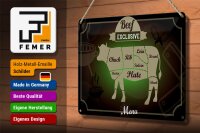 Blechschild Fleisch 30x20cm Schnitte Beef exklusive Menü