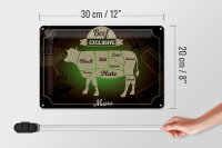 Blechschild Fleisch 30x20cm Schnitte Beef exklusive Menü