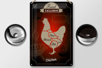 Blechschild Fleisch 20x30cm Fowl exklusive chicken