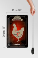 Blechschild Fleisch 20x30cm Fowl exklusive chicken