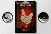Blechschild Fleisch 20x30cm Huhn exklusive Hähnchen