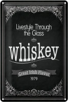 Blechschild Alkohol 20x30cm Whiskey livestyle trough