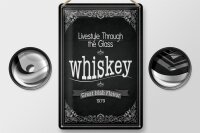 Blechschild Alkohol 20x30cm Whiskey livestyle trough