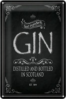 Blechschild Alkohol 20x30cm Gin best ingredients scotland