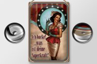 Blechschild Pinup 20x30cm ich backe was deine Superkraft