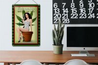 Blechschild Pinup 20x30cm Cannabis medical use only