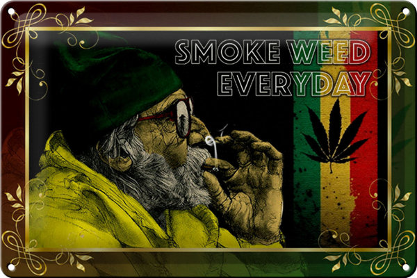 Blechschild Cannabis 30x20cm smoke weed everyday