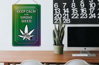Blechschild Spruch 20x30cm keep calm and smoke weed