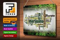 Blechschild Cannabis 30x20cm Marijuana therapy pain smoke