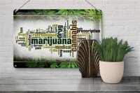 Blechschild Cannabis 30x20cm Marijuana therapy pain smoke