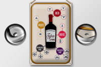 Blechschild Wein 20x30cm Types of Wine red white rose
