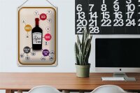 Blechschild Wein 20x30cm Types of Wine red white rose