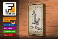 Blechschild Alkohol 20x30cm 1761 Gin tonic Retro