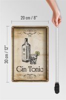 Blechschild Alkohol 20x30cm 1761 Gin tonic Retro
