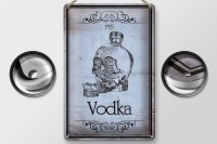 Blechschild Alkohol 20x30cm 1925 Vodka Totenkopf