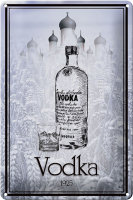 Blechschild Alkohol 20x30cm 1925 Vodka imported