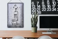Blechschild Alkohol 20x30cm 1925 Vodka imported
