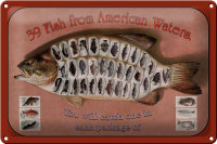 Blechschild Fisch 30x20cm 39 Fish from american Waters