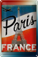 Blechschild Paris 20x30cm Eiffelturm France Wanddeko
