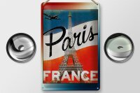 Blechschild Paris 20x30cm Eiffelturm France Wanddeko