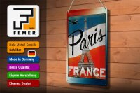 Blechschild Paris 20x30cm Eiffelturm France Wanddeko
