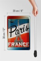 Blechschild Paris 20x30cm Eiffelturm France Wanddeko